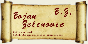 Bojan Zelenović vizit kartica